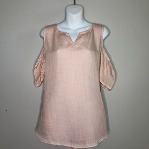 Billy T Pastel Pink Cold Shoulder Blouse